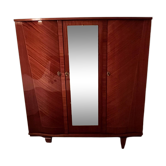Varnished wooden wardrobe with marquetry