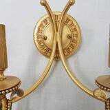 Set of 3 vintage Sciolari wall lights gold plated brass Italian 1960s