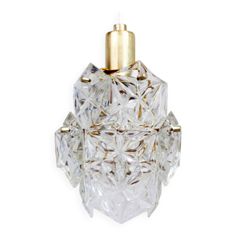 Kinkeldey crystal and brass pendant light