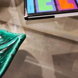 Vintage glass and chrome coffee table 1970