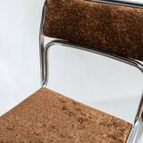 Chrome chair in brown velvet Italian design