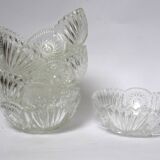 6 cups in chiseled glass