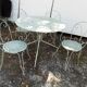 Salon de jardin en fer forgé vert
