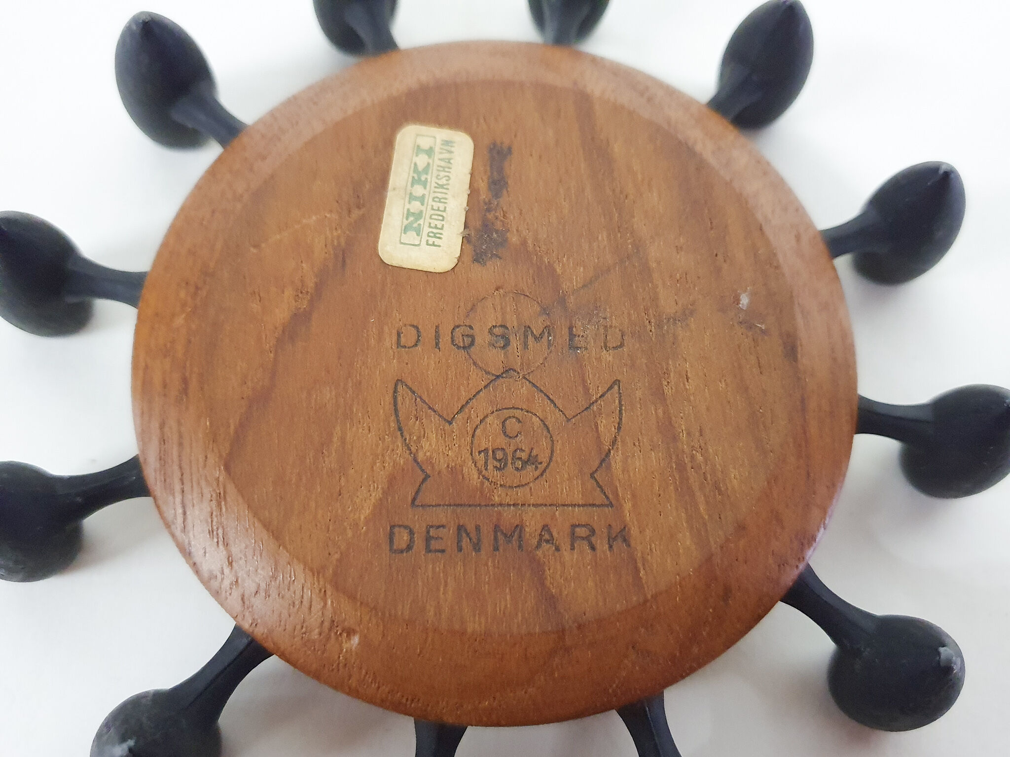 Round Teak and Metal Candleholder by Digsmed, Danish Design, 1964