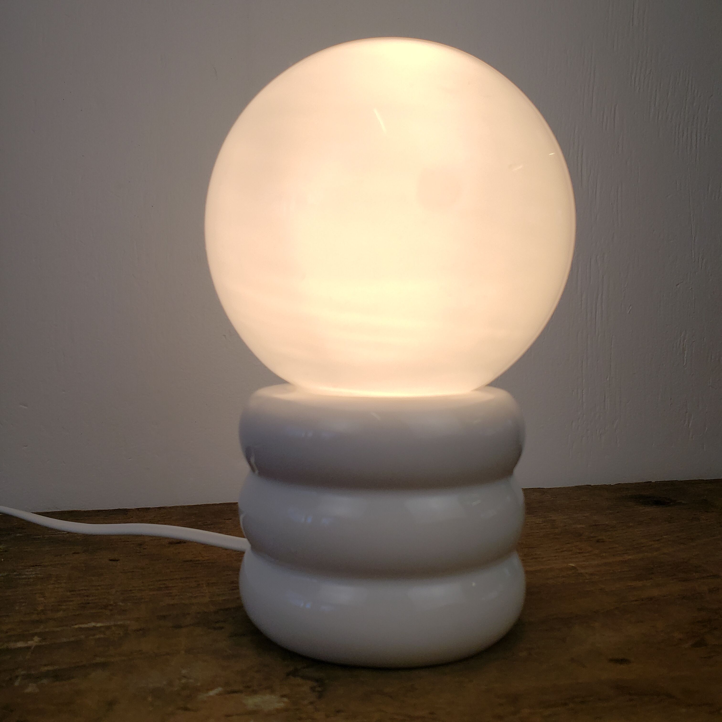 White vintage table lamp