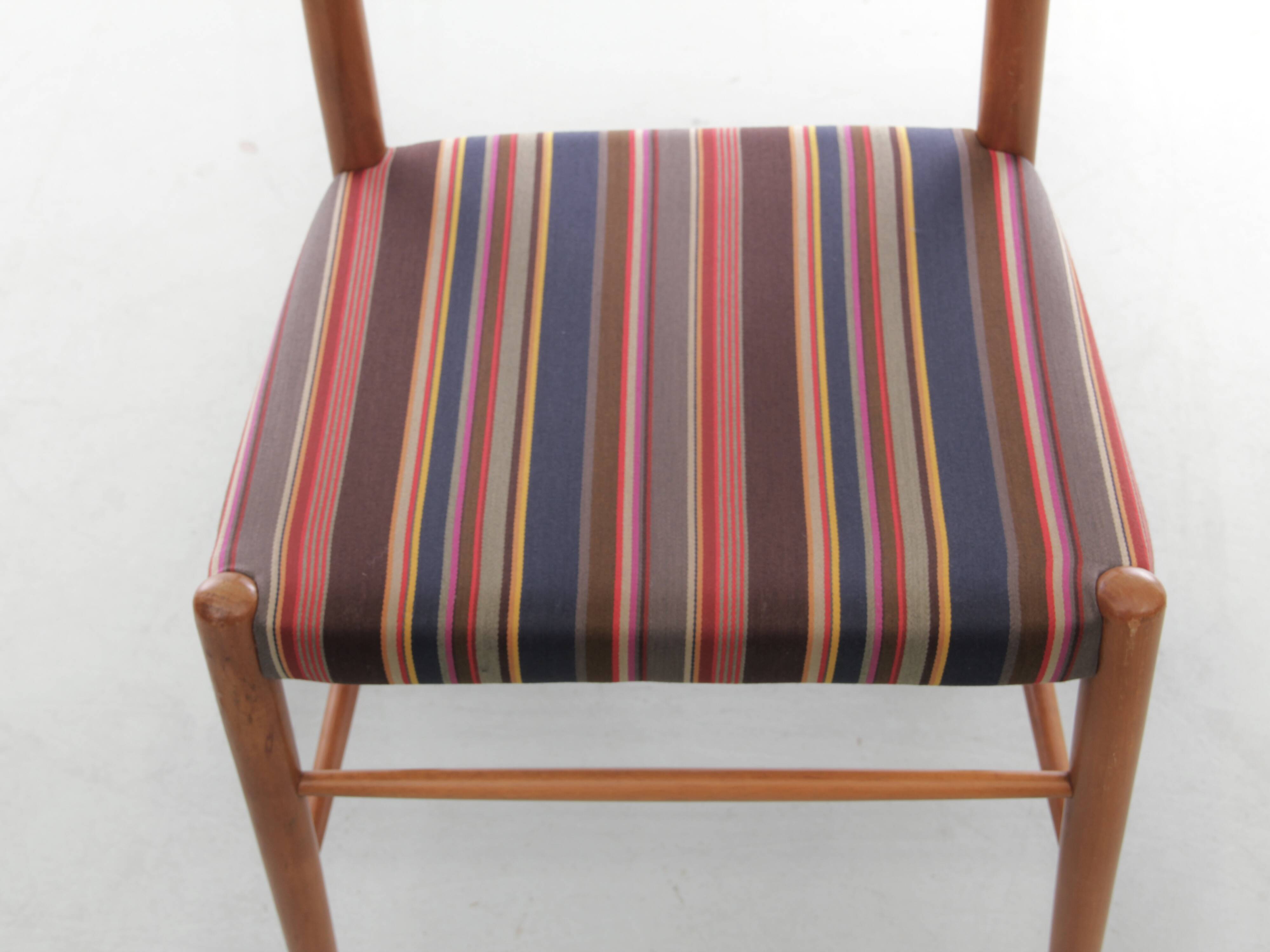 Set of 4 Scandinavian chairs by Yngve Ekstrom, Paul Smith fabric