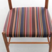 Suite de 4 chaises scandinave de Yngve Ekstrom, tissu Paul Smith