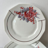 Set of 10 Art Deco porcelain dessert plates