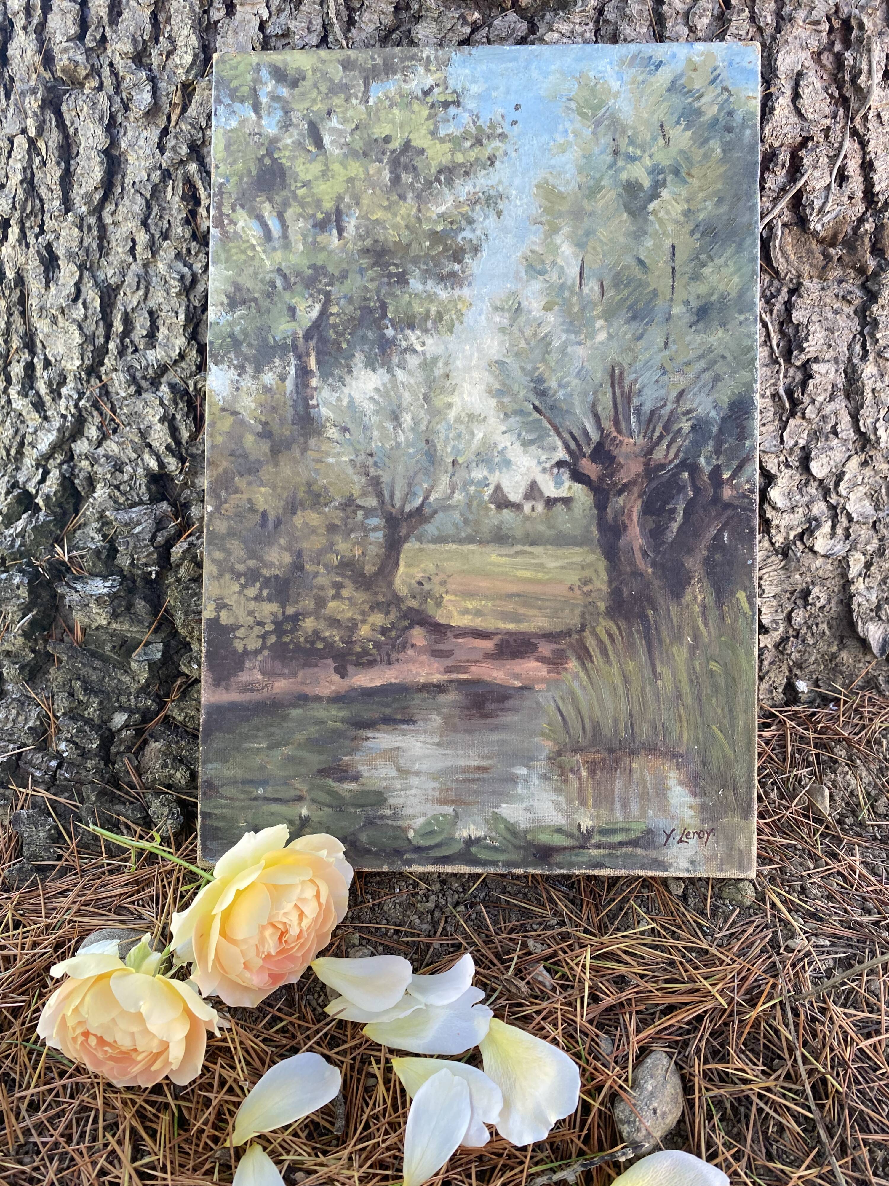 Oil on canvas "Étang Baron"