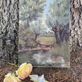 Oil on canvas "Étang Baron"