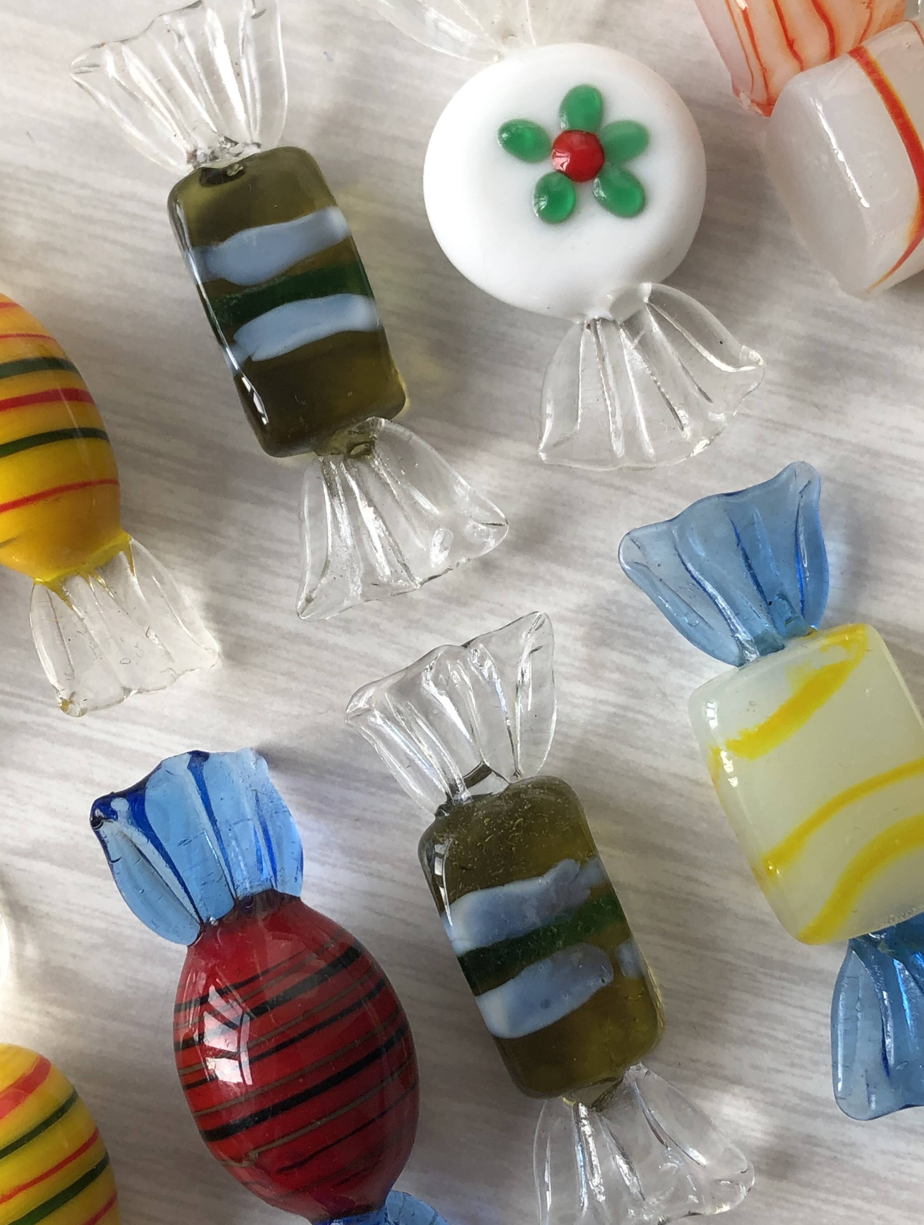 10 porte couteaux bonbons verre de Murano Pop Art