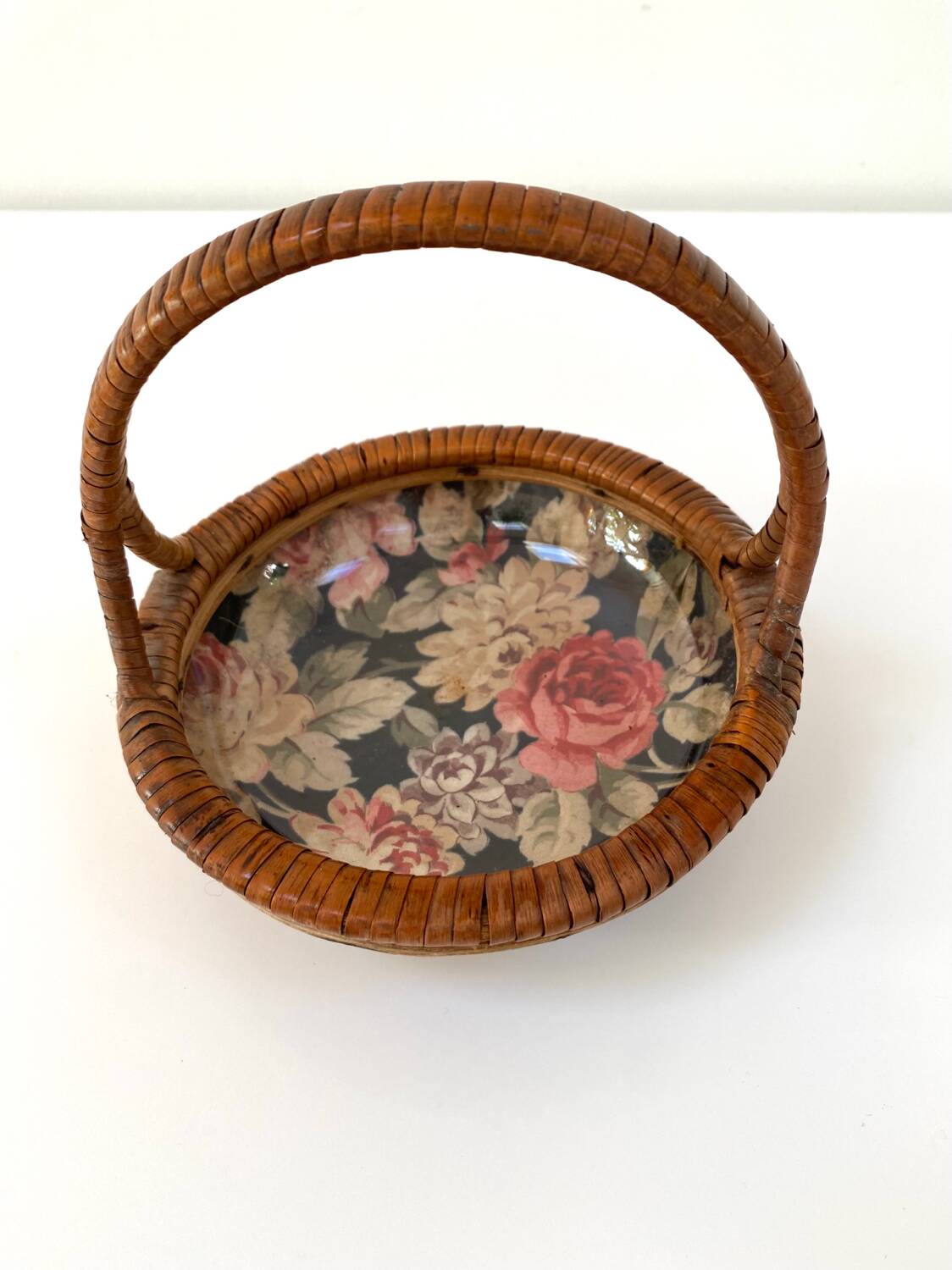 Rattan storage basket from the 50s/60s