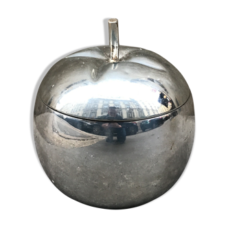 Pomme à glaçons en métal argenté années 60