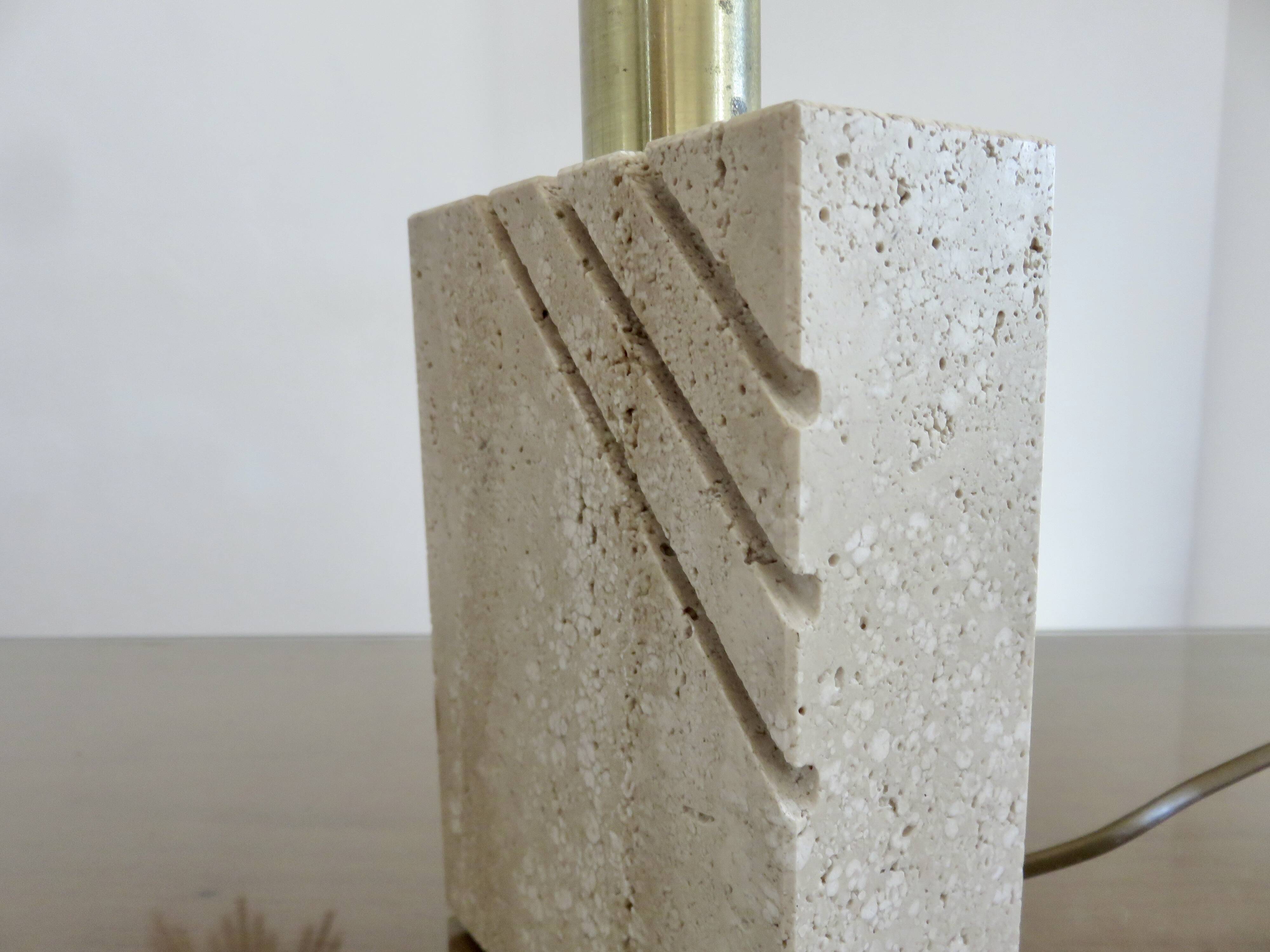Travertine lamp "Cerri Nestore" 1970, Italy