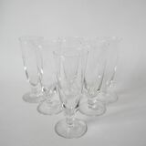 Set of 6 champagne flutes engraved 1960
