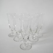 Set of 6 champagne flutes engraved 1960