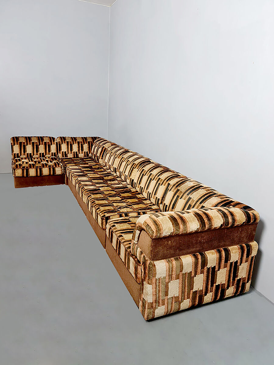 Midcentury modular sofa Laauser vintage 'Earth tones'