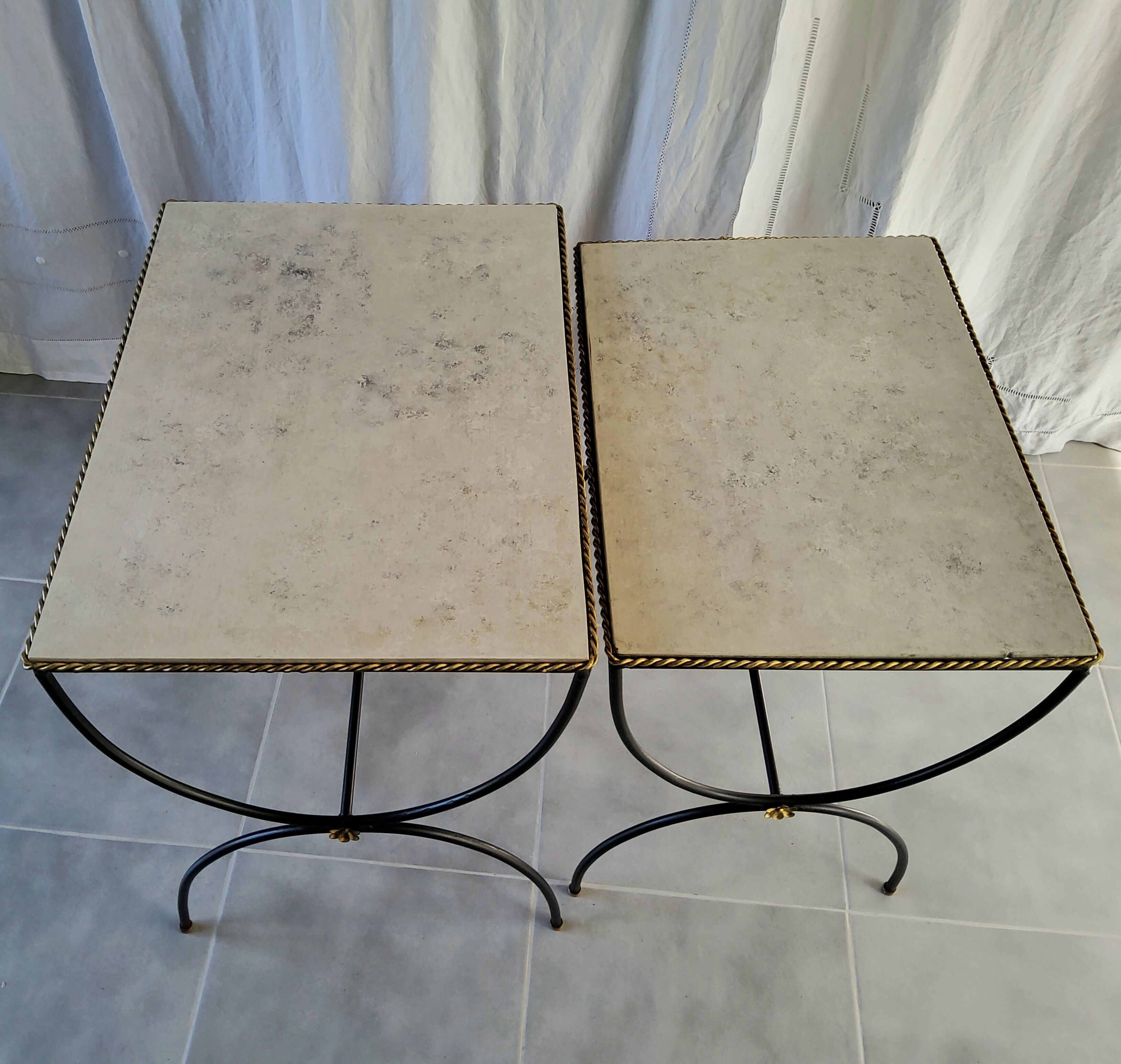 Pair of curule nesting tables