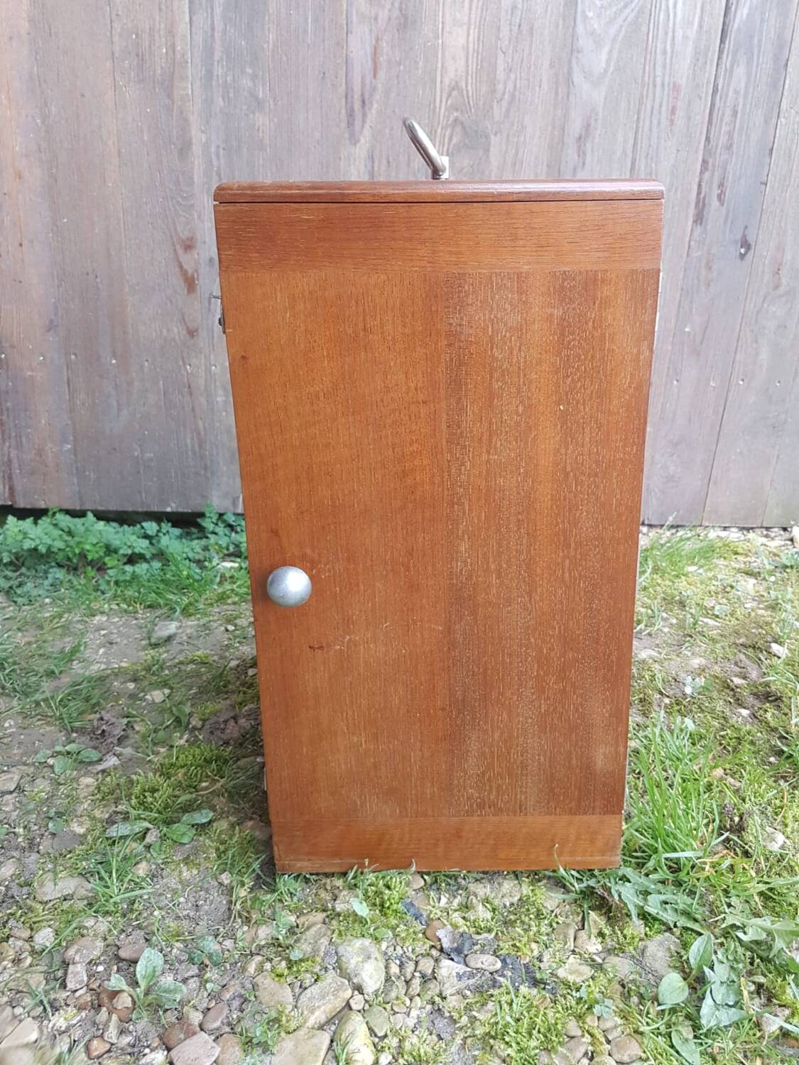 Old wooden transport trunk vintage jouan material #a653