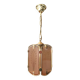 Art Deco pendant light in brass and chiseled polished glass