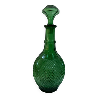 Italian carafe Empoli from the 1960s - Glass with diamond points.