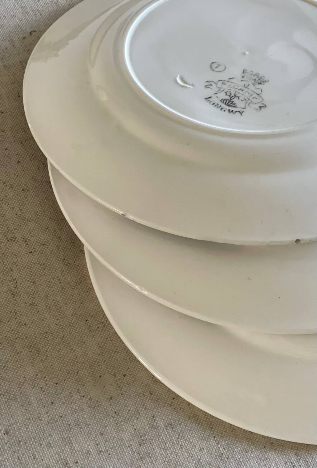 3 Longwy dessert plates.