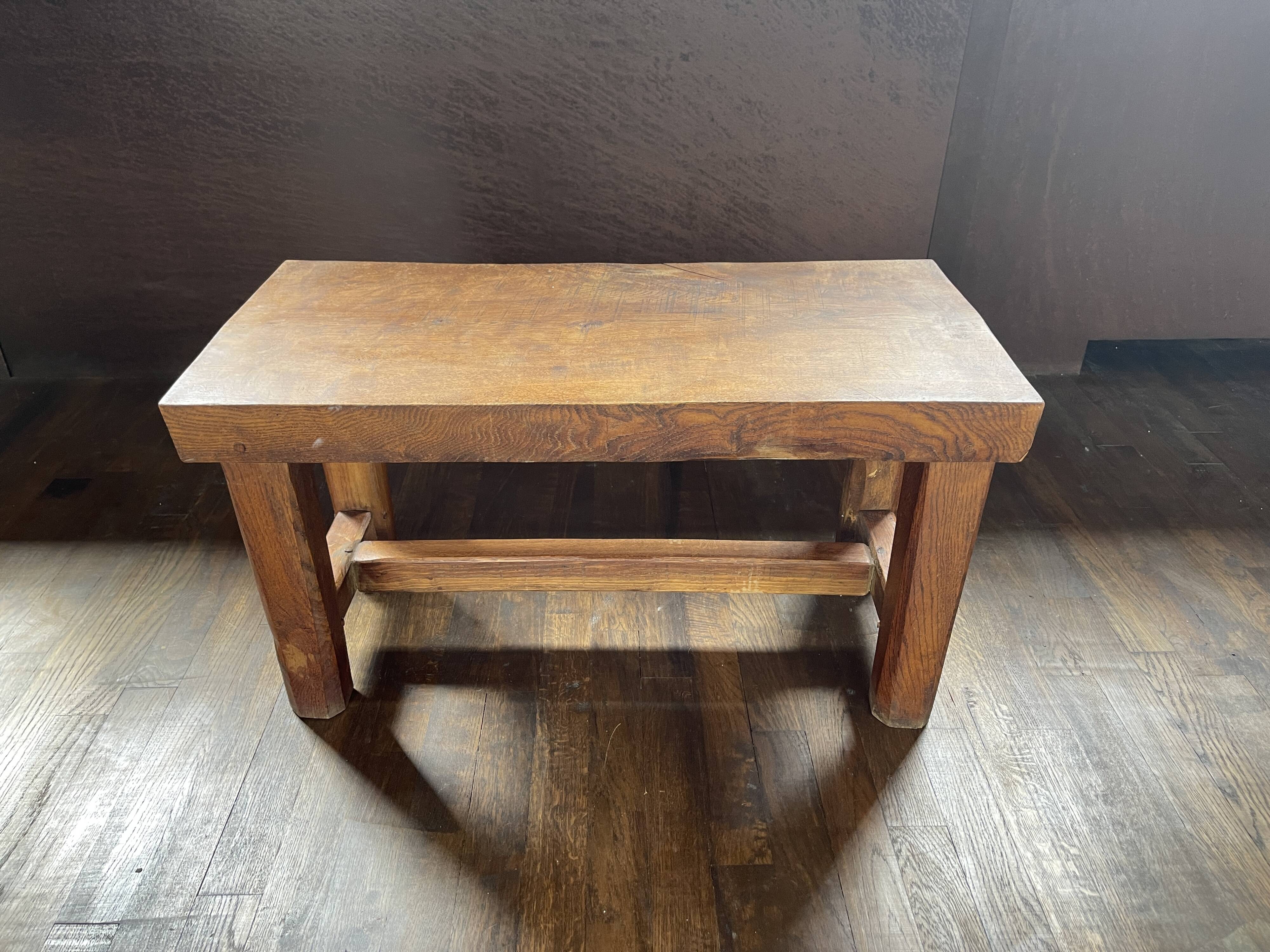 Table base brutalist solid wood