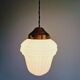 Art Deco pendant light in white opaline glass, 1920s-30s