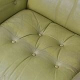 Leather swivel armchair
