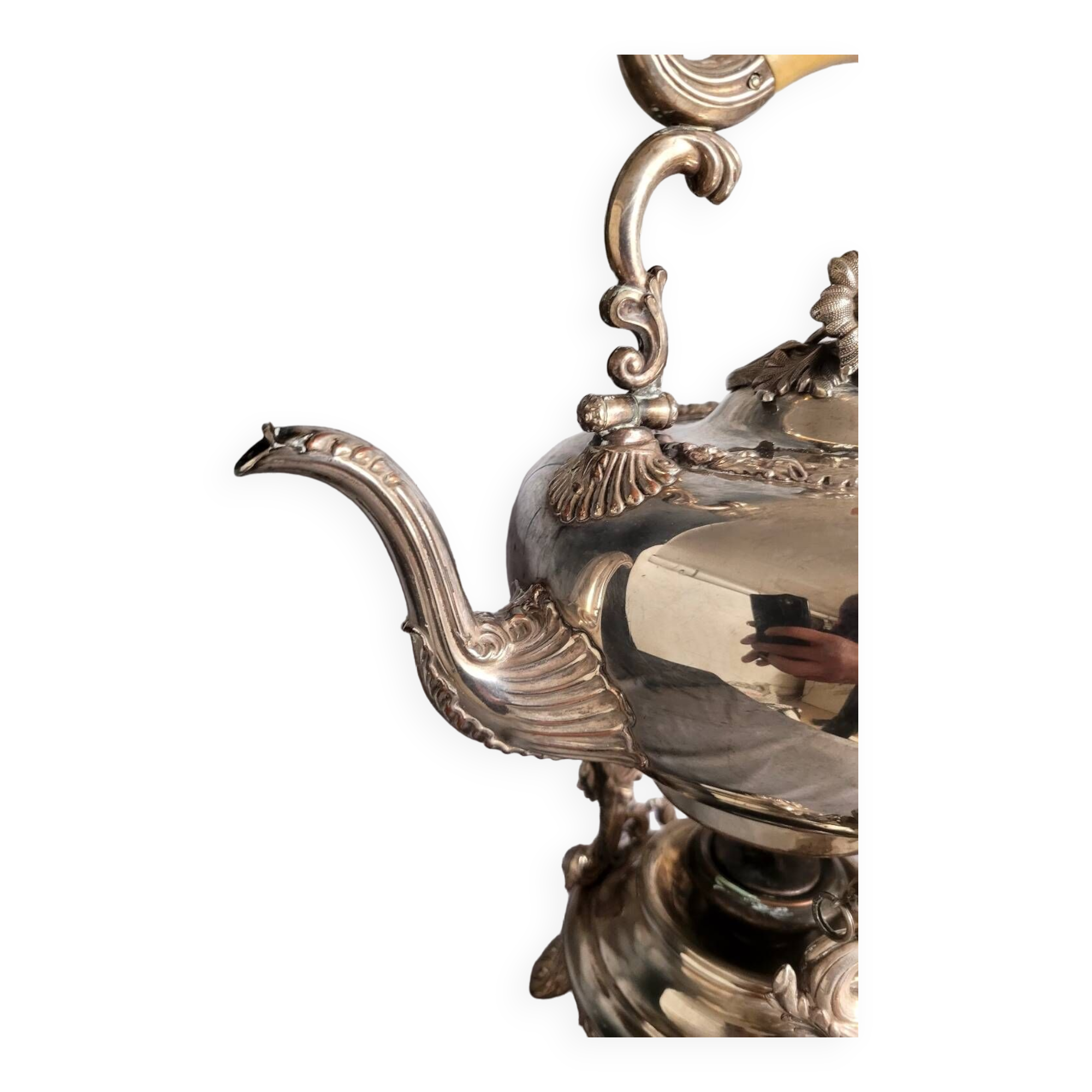 Silver-plated metal samovar kettle, 19th century