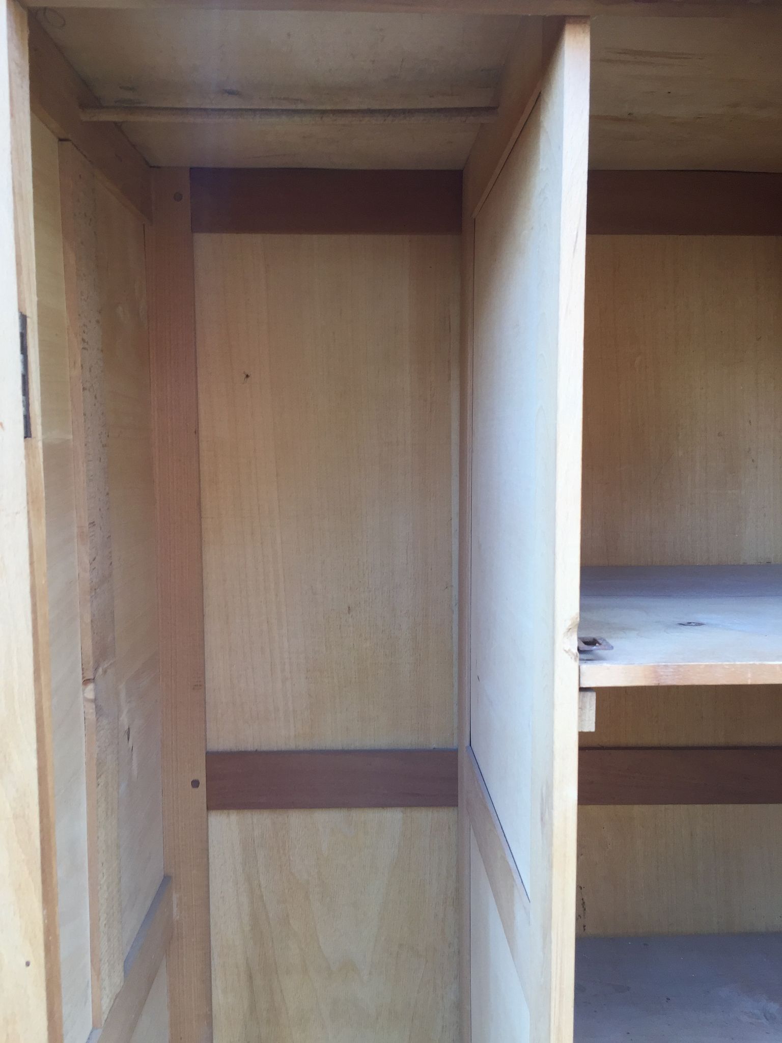 Vintage wardrobe with compass feet in beech