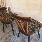 Set of 4 chairs inn 1960's bars and feet compass