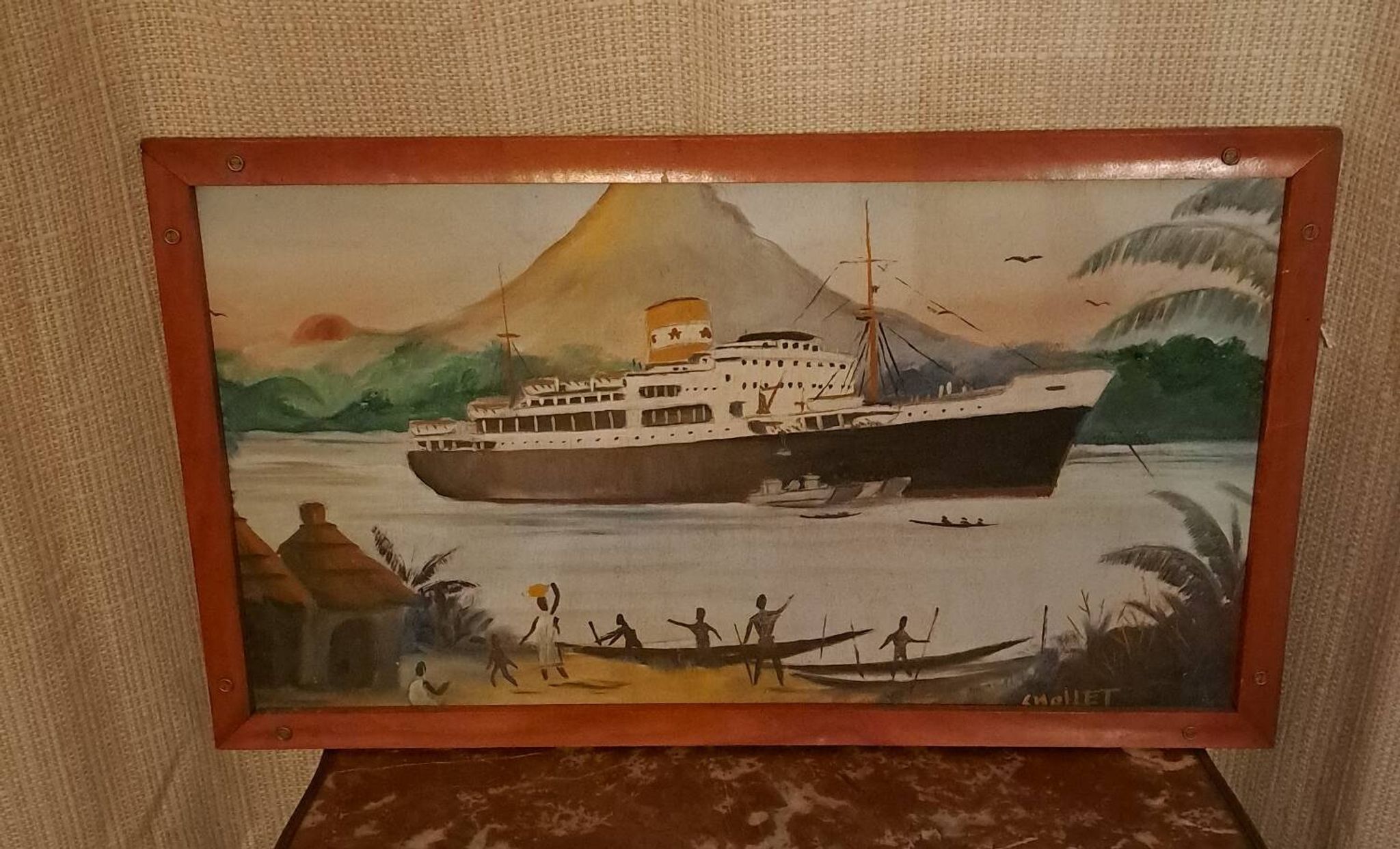 Painting "Cruise liner" Signed.