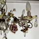 Lustre à décor de Fleurs en Porcelaine et pampilles