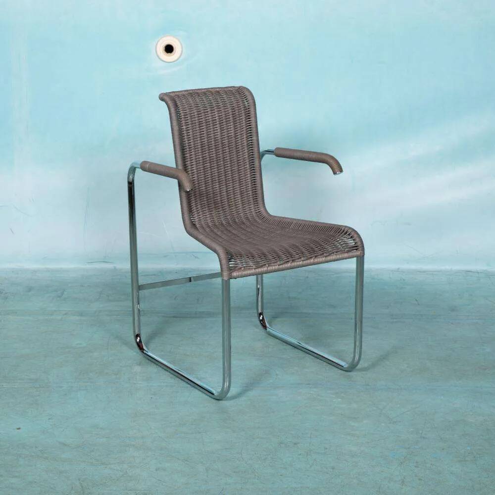 Vintage Tecta B20 armchair, minimalist tubular chair.