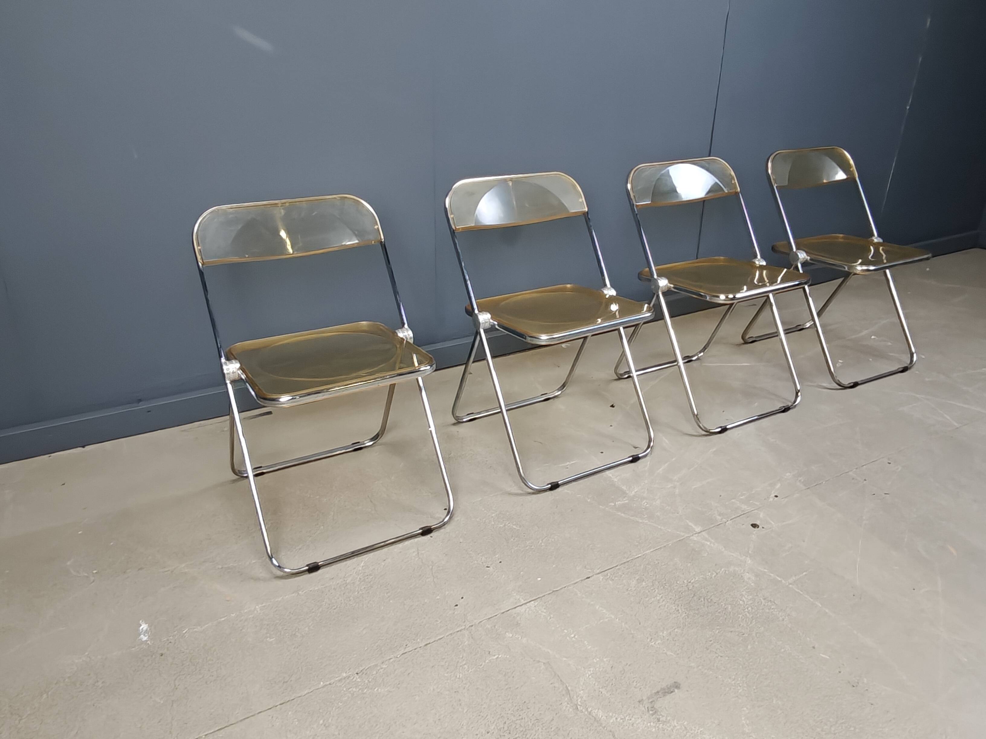 Vintage plia chairs by Castelli, 1970s