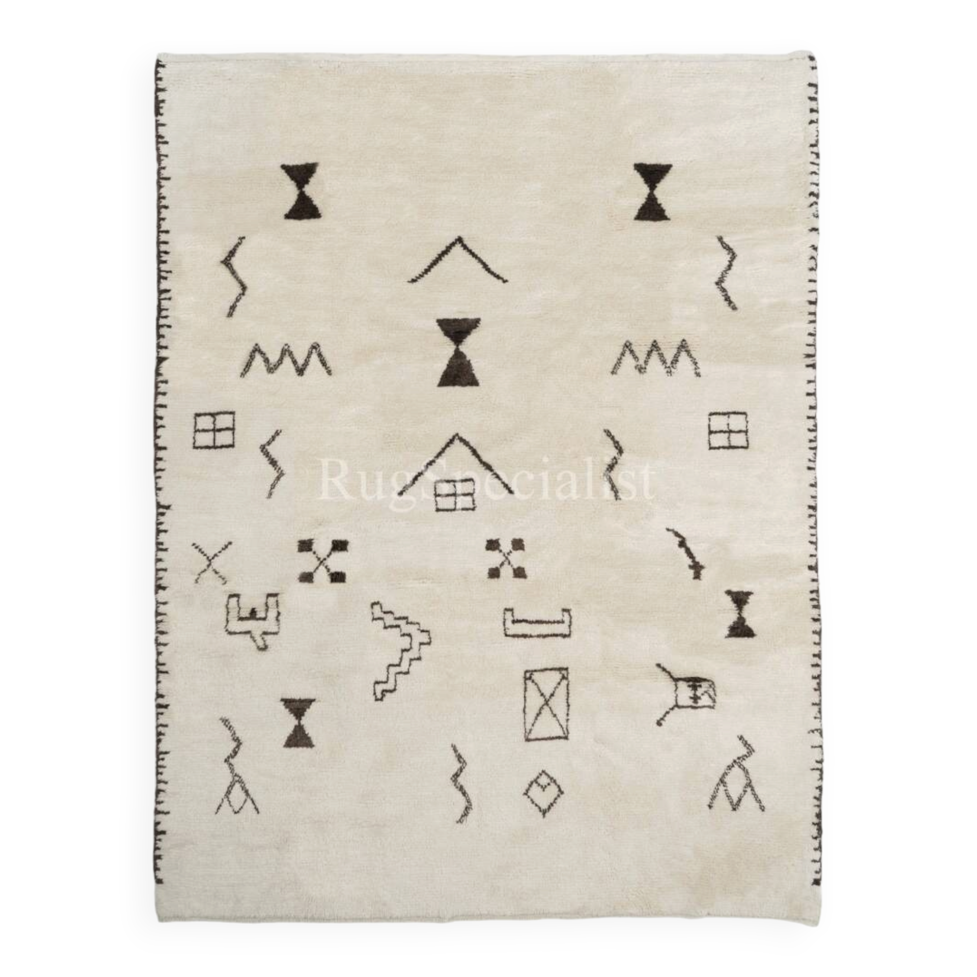 Moroccan Rug, 100% Natural Undyed Wool, Custom Options Available