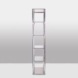 Pair of 6-shelf shelves with chrome-plated metal frames. 1970s.
