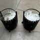 Postmodern German side tables in rolling metal and glass by D-Tec, 1980s, set of 2.