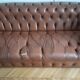 Canape chesterfield 3 places convertible cuir veritable