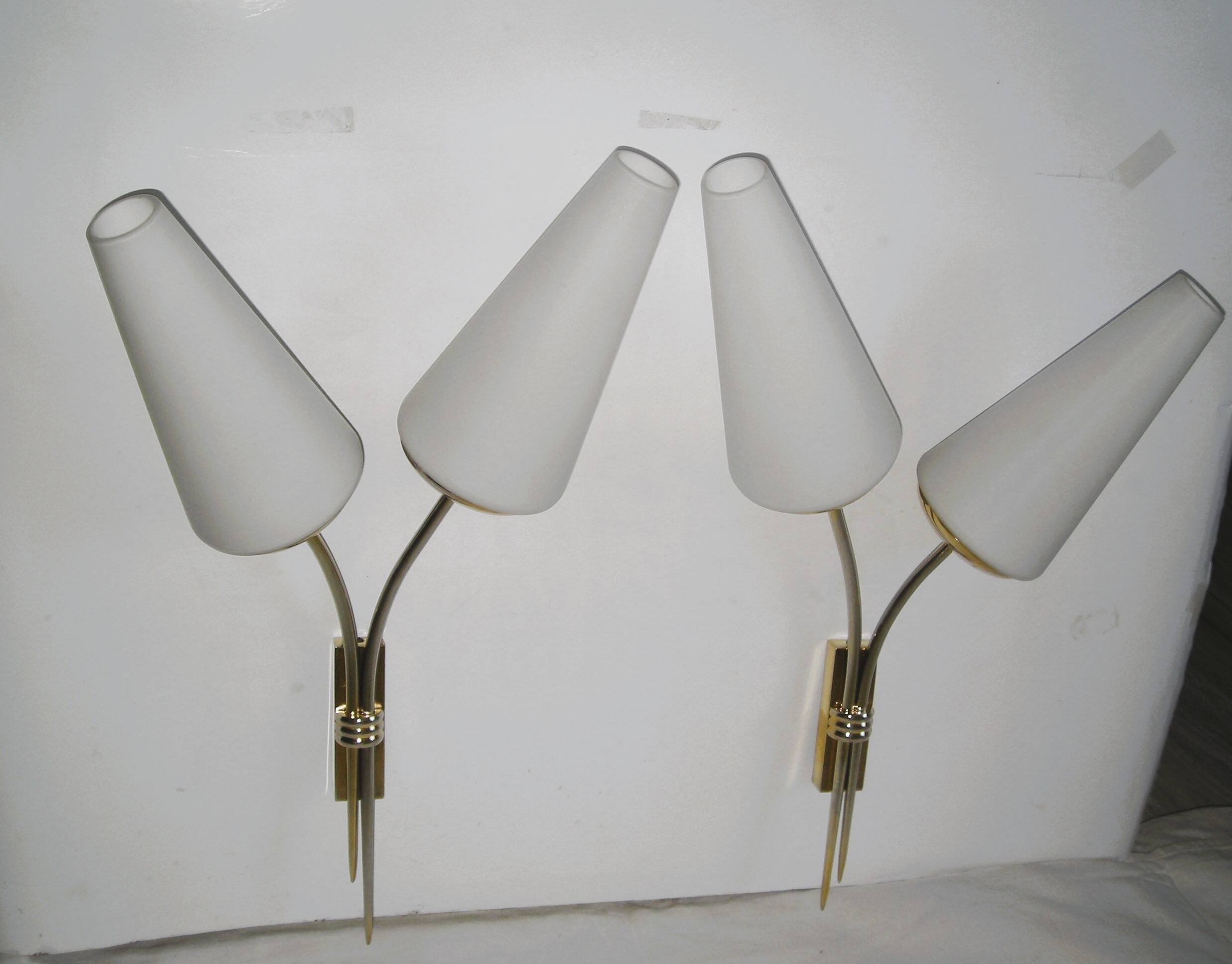 Pair of Lunel wall lights from the 1950s.
