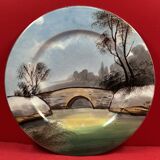Small dish, large decorative plate with bridge design, 28.5 cm