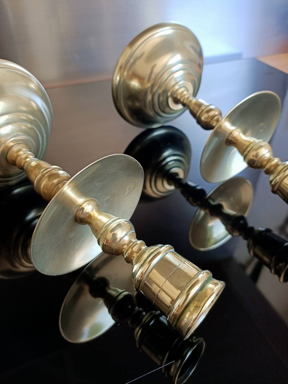 Golden bronze candlesticks