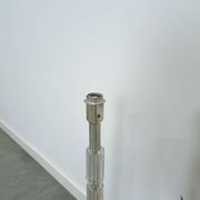 Lampe à suspension Jaren 70 en verre et chrome