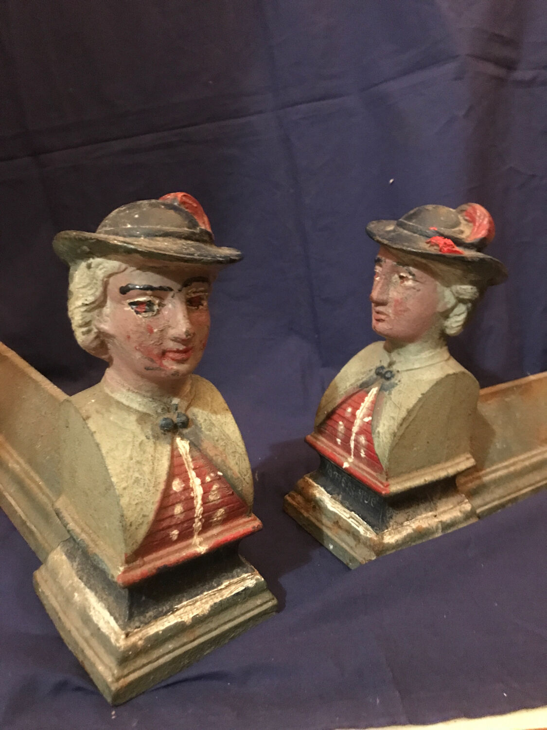 Pair of fireplace andirons