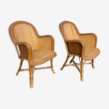 Pair of adult rattan chair