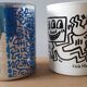 Pair of Keith Haring pots in opaline.