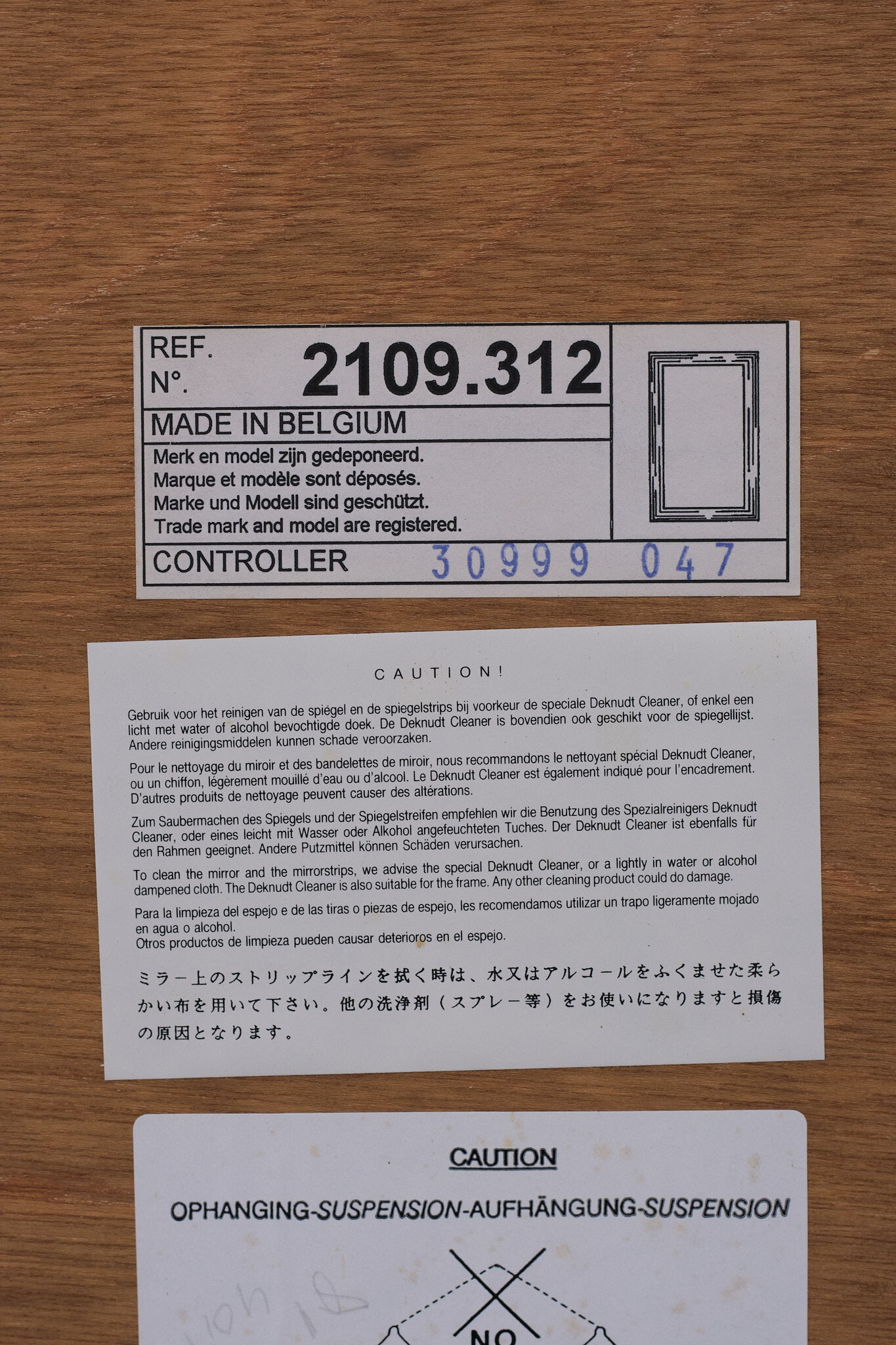 Deknudt gold wall mirror 1970s regency