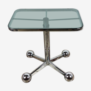 Vintage italian chrome and smoked glass coffee table from Allegri Aredamenti Parma, 1970'