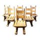 Solid oak brutalist dining chairs, 1960s